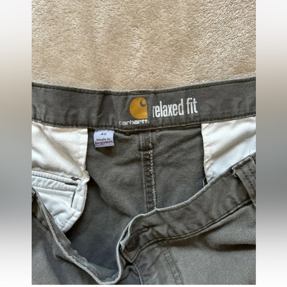 Carhartt Mens Work Shorts Duck Canvas Carpenter Cargo Relaxed Fit Size 42 - Picture 3 of 11